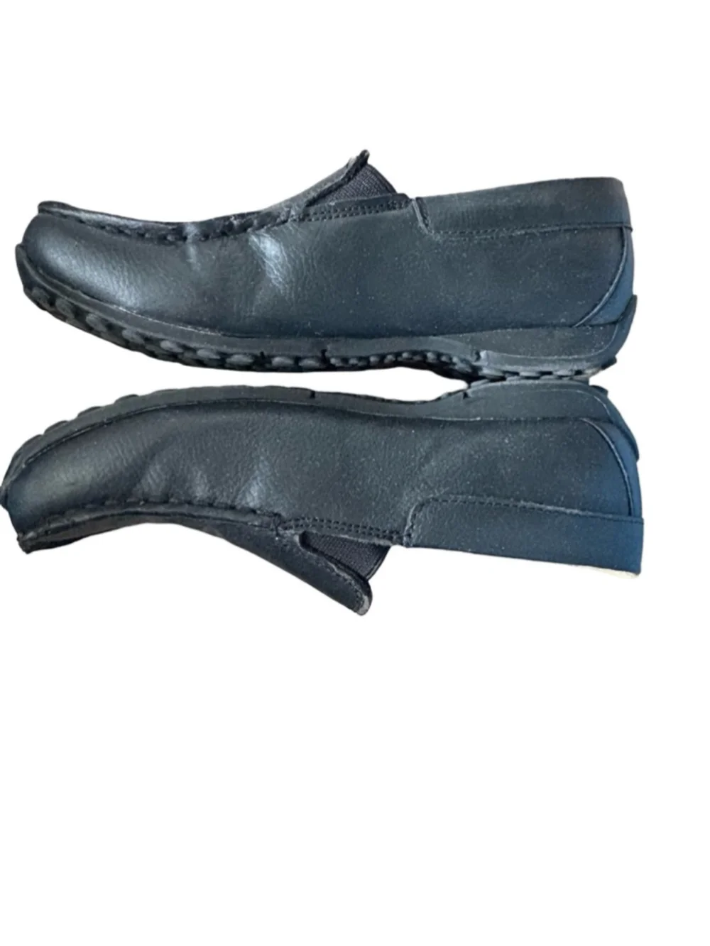 Boys Black Slip-On Leather Loafers Non Marking size 2